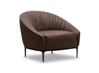 Eleganter brauner Stoffsessel im modernen Design