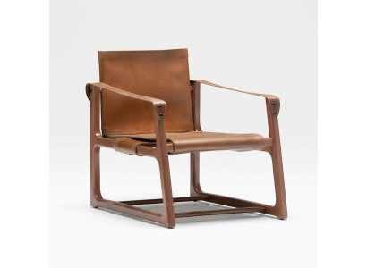 Moderner brauner Kunstledersessel mit elegantem Design
