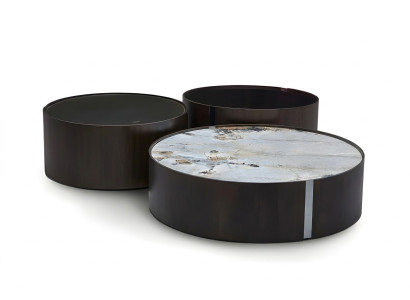 Schwarzes Metall Couchtisch-Set modern eleganter Wohnzimmertisch
