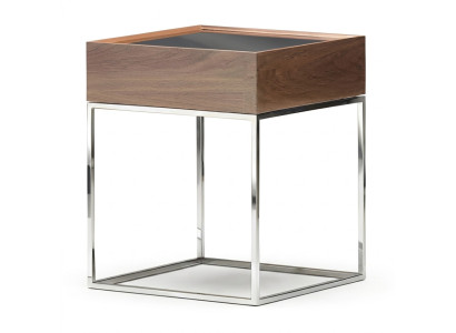 Beistelltisch aus Holz und Metall in Braun modern elegant
