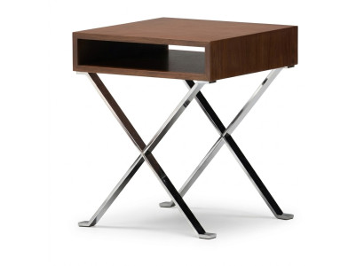 Beistelltisch aus Holz und Metall in Braun modern eleganter Stil
