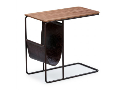 Beistelltisch aus Holz und Metall in Braun modern eleganter Stil