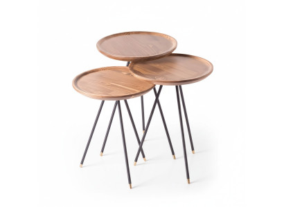Beistelltisch Holz Beige Modern Elegant