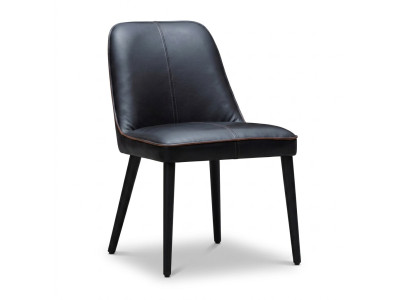 Schwarzer Holzstuhl modern elegant für Esszimmer und Büro
