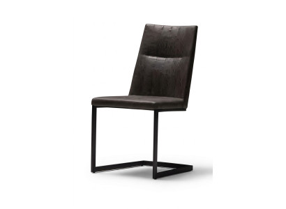 Eleganter schwarzer Metallstuhl im klassischen Design