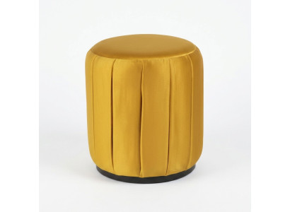 Gelber Holz-Textil Hocker im modernen Stil