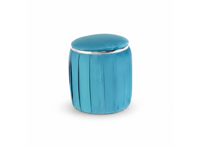 Blauer Holz Hocker modern, stilvoll, kompakt für Wohnzimmer und Flur