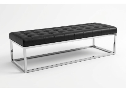 Schwarzer Holz-Hocker im eleganten Design für Wohnzimmer