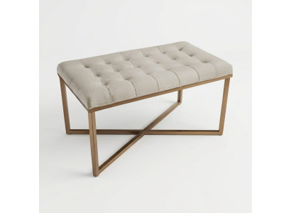 Beiger Holz Hocker im eleganten Design