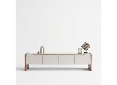 Moderner TV-Ständer aus Holz in Beige