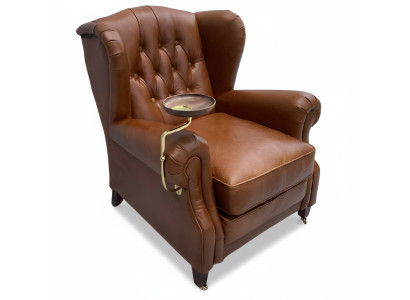 Chesterfield Lounge Sessel braun gepolstert Ohrensessel Möbel