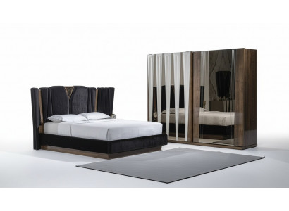 Eleganter brauner Holz-Kleiderschrank im modernen Design