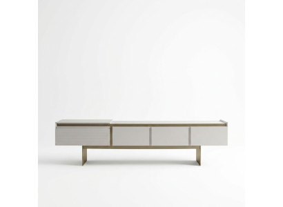 Moderner TV-Ständer aus Holz in Beige für Wohnzimmer