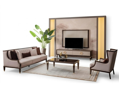 3+1 Sitzer, Couchtisch & TV-Board – komplettes Wohnzimmer Set