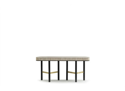 Eleganter Beigefarbener Holz-Konsolentisch im Stilvoll-Design