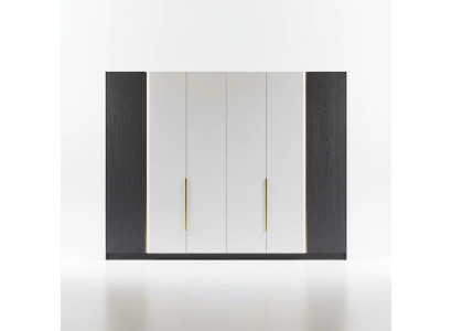Eleganter schwarzer Kleiderschrank aus Holz im modernen Design