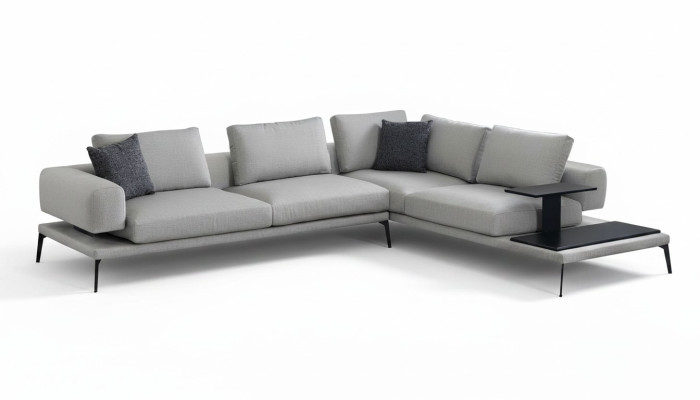 Corner sofa for the living room, minimalist design, maximum comfort
