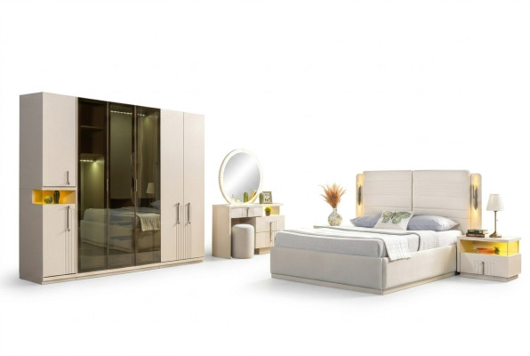 Complete modern bedroom furniture bed cabinets nightstands