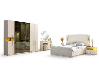 Complete modern bedroom furniture bed cabinets nightstands
