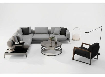 Corner sofa set with armchair and function - details