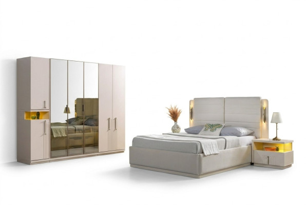 Bed set Koko bed, wardrobe, nightstand 4 pieces.