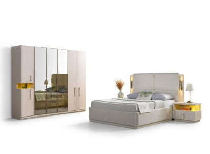 Bed set Koko bed, wardrobe, nightstand 4 pieces.