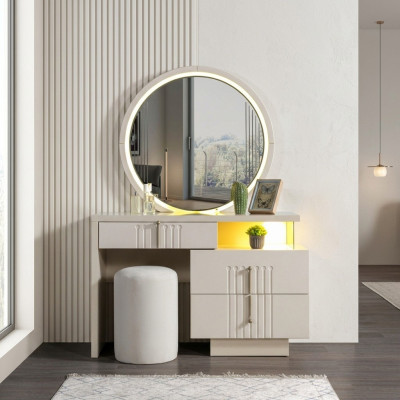 Elegant vanity table with mirror