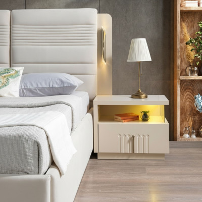 Modern bedside lamp with lighting
