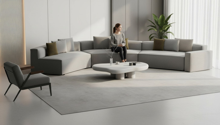 Comfortable sofa set and armchair in Acento decoration