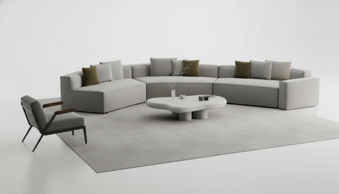 Comfortable sofa set and armchair in Acento decoration