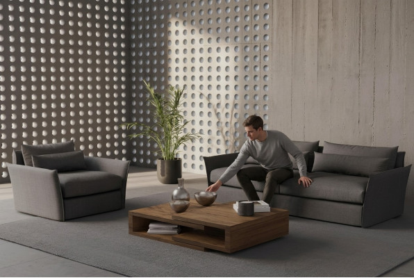 Modern sofa with armchair for living room