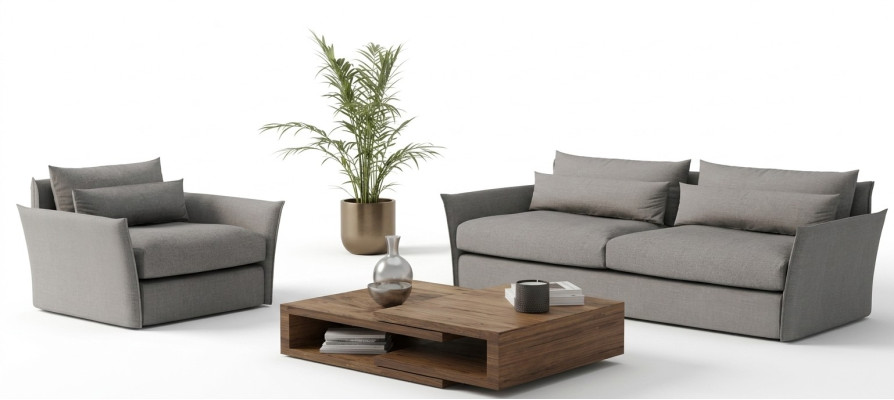 Modern sofa with armchair for living room