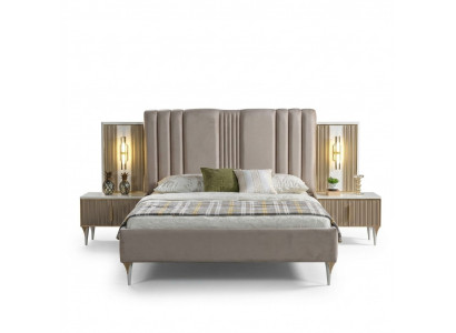 Elegant 3-piece furniture set with bed and night lamp