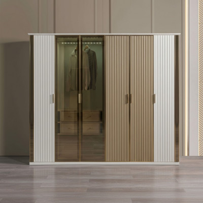 Modern and luxurious glass wardrobe, 234 cm