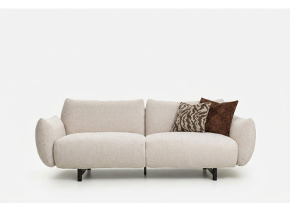 Elegantes beiges 3-Sitzer Sofa aus Textil im modernen Design