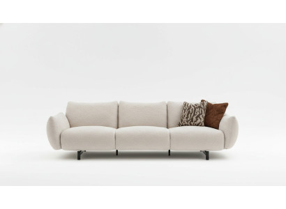Modernes 4-Sitzer-Sofa Textilbezug Beige Elegant