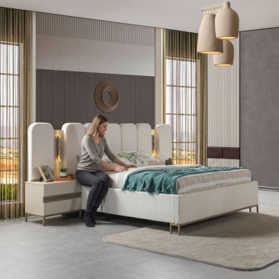 Complete soft bedding set for the bedroom, 3-piece set with 2 nightstands