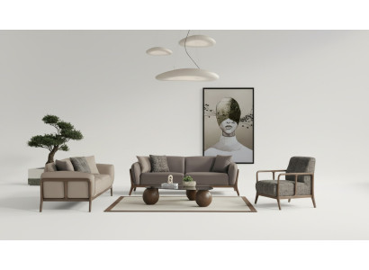 Elegantes Sofa-Set mit Sessel – Sofagarnitur Sitzgruppe Couch