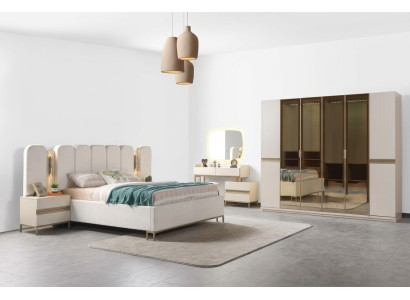 Furniture set for modern bedroom Koko 6 pieces with bed, wardrobe and nightstand