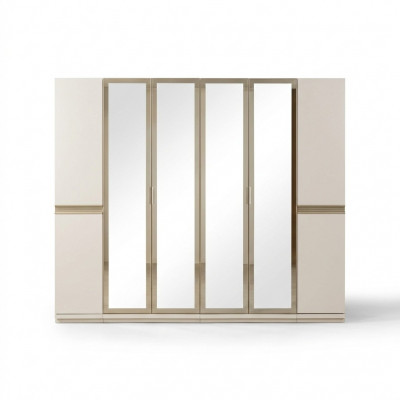 Modern corner wardrobe with large pattern