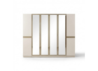 Modern corner wardrobe with large pattern