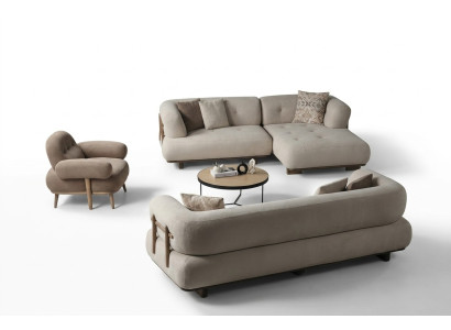 Multifunktionale Sofagarnitur: Dreisitzer-Sofa, Ecksofa und stilvoller Sessel