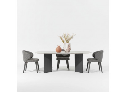 Eleganter Esstisch aus Holz in Beige, moderner Landhausstil