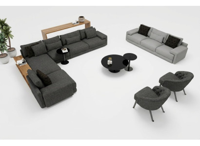 Elegant corner sofa with two armchairs that combines design and comfort