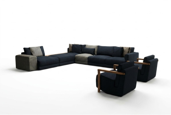 Elegant corner sofa with armchair, nice and comfortable at the same time