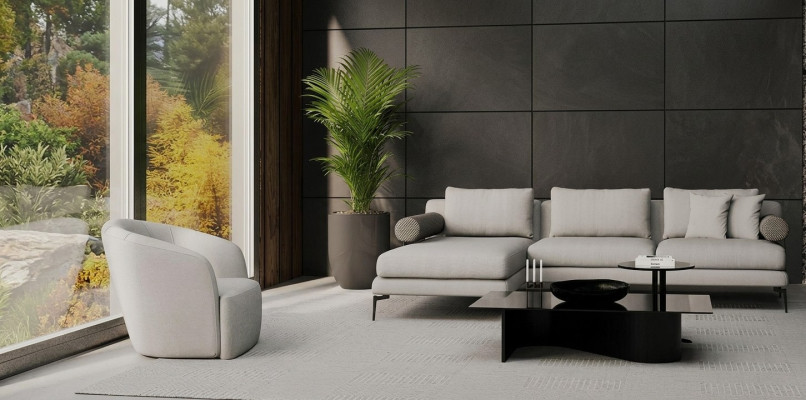 Corner sofa set with armchair, where comfort is present