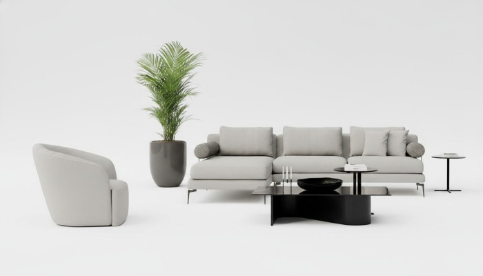Corner sofa set with armchair, where comfort is present