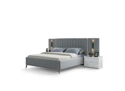 Complete bedroom set with bed and 2 modern nightstands