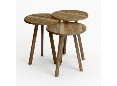 Elegantes braunes Holz Couchtisch-Set im stilvollen Design