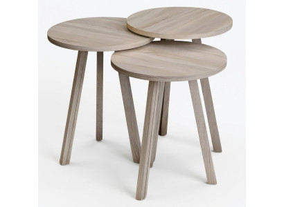 Elegantes Beiges Holz Couchtisch-Set in Modernem Design